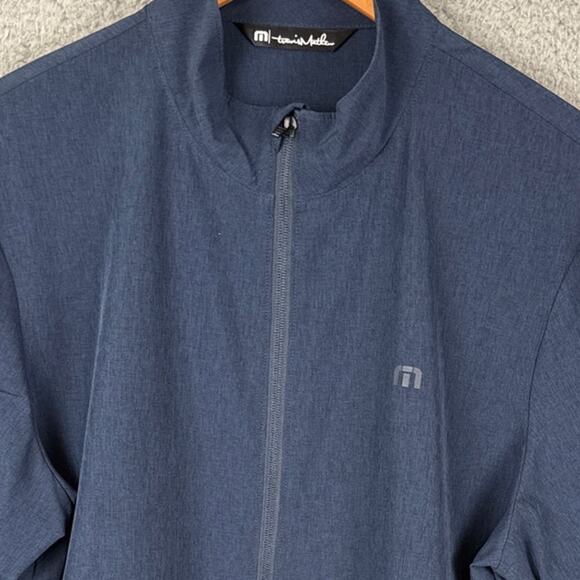 Travis Mathew Men's Blue Heathered Full Zip Performance Jacket M Athleisure Golf - Picture 3 of 12